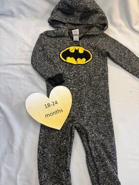 Batman  - super soft cotton/fleece onesie. Size 18-24 months